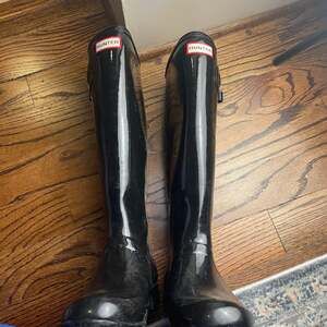 HUNTER Original High Gloss Women's Rain Boots in Black SZ 9